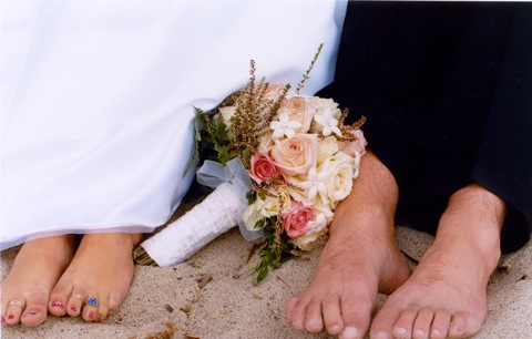 feet on beach